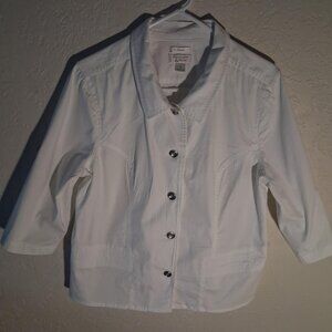 CHRISTOPHER&BANKS WHITE JACKET/BLAZER=SIZE XL